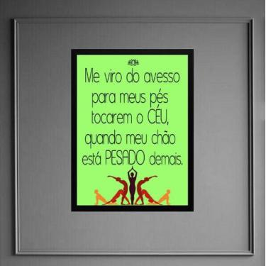 Imagem de Quadro Yoga Frase - Tocar O Céu 24x18cm - Quadros On-line, Madeira bra