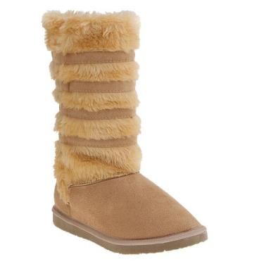 Imagem de Bota Feminina Camurça Confortável Forrada Pele Lã Sintética La Botte, 