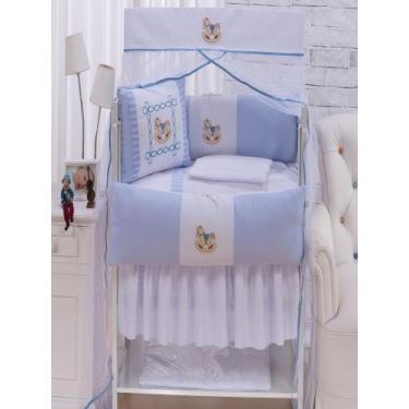 Imagem de Kit Mini Berço 10 Peças 100% Algodão Para Bebe Menino Menina - ENXOVAI