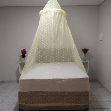 Imagem de Cortinado mosquiteiro para pendurar no teto renda om furos pequenos pr