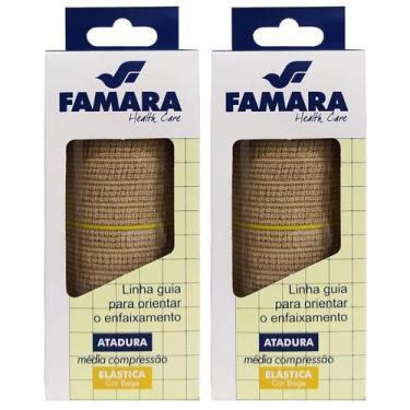 Imagem de Kit 2 Atadura Elástica para práticas esportivas 10cm x 1,30m Famara