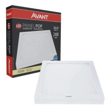 Imagem de Plafon Led Quadrado 30x30 Sobrepor 24W 4000k Painel Avant