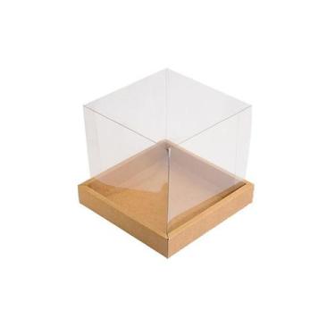 Imagem de Caixa para Panetone 100g (10cm x 10cm x 10cm) Kraft 10 unidades Assk R
