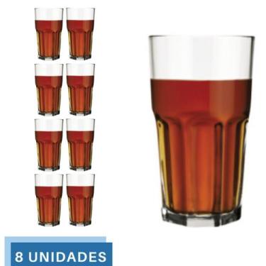 Imagem de 8 Copo Bristol Luxo Redondo Vidro Transparente 410ml Nadir - NADIR FIG