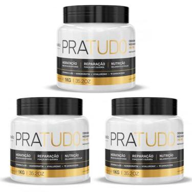 Imagem de Kit 03 Máscara Pratudo Cronograma Capilar Bórabella 1kg