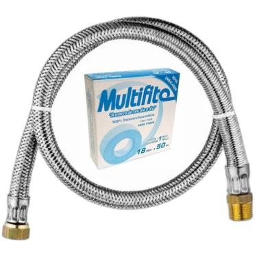 Imagem de Kit Instalação Gás Encanado Mang 1,50Mt+Registro+Adaptador