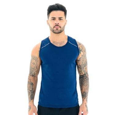 Imagem de Regata Masculina Dry Fit Machão Camiseta Academia - LUNNA, Azul marinh