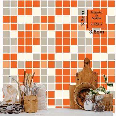 Imagem de Papel de Parede Pastilhas Vinil Lavável Cozinha Banheiro Sala Lavabo  
