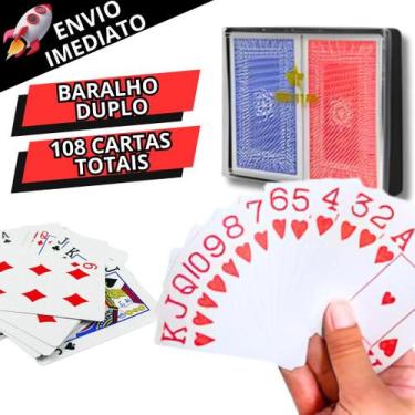 Imagem de Kit 2 Baralho 54 Cartas Cada Resistente Plastificado Jogos Poker Truco
