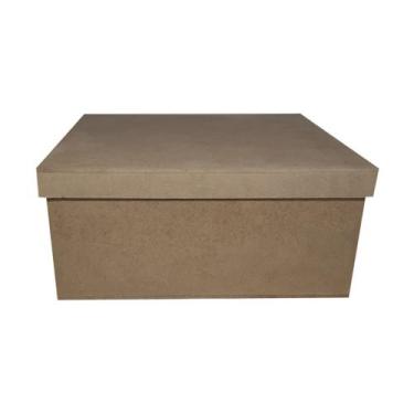 Imagem de Caixa Retangular Tampa de Sapato 23x20x10 Kit 3un Mdf Madeira - ATACAD