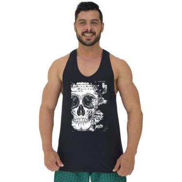 Imagem de Regata Menos Cavada Masculina MXD Conceito Scribbled Skull, Preto, EGG