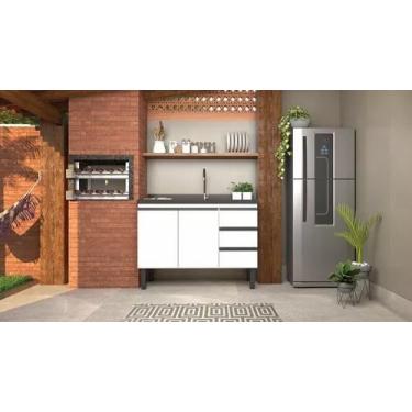 Imagem de Gabinete Cozinha Para Pia 1,50metros Aço - Netuno Cozimax, Branco