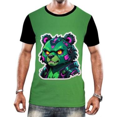 Imagem de Camiseta Camisa Tshirt Animais Cyberpunk Urso Marrom HD 2 - Enjoy Shop