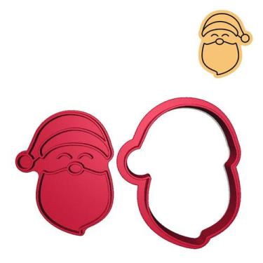 Imagem de Cortador Marcador Cabeça Papai Noel Barba Gorro - DOCE IMPRESSO, 7,5cm