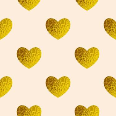 Imagem de Papel De Parede Adesivo Coração Dourado Teen Quarto 5m - DELIQUADROS, 