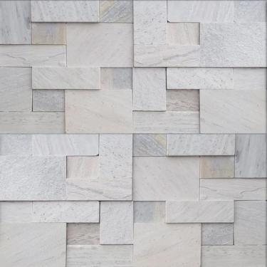 Imagem de Papel De Parede Adesivo Lavável sala Mosaicos San Tomé Branco - Bazar 