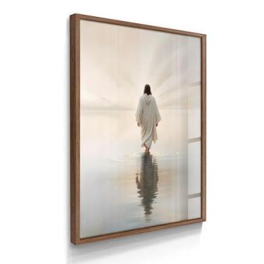 Imagem de Quadro Decorativo Jesus Sobre Águas 55x40 Com Vidros - DECOREIRO