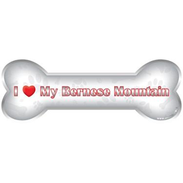 Imagem de iLeesh Ímã de carro I Love My Bernese Mountain Bone (Eu amo meu Bernese), cromado refle