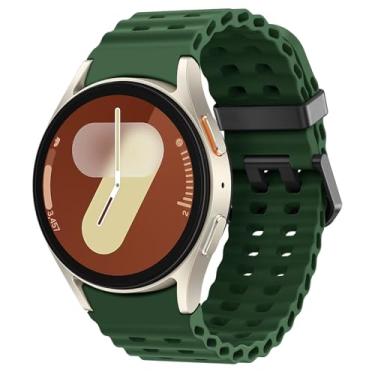 Imagem de Pulseira marinha para Galaxy Watch 7 de 40 mm e 44 mm - Pulseira esportiva de silicone macio sem lacunas para Samsung Watch 7, 6, 5, 4 de 40 mm, 44 mm/6, clássico, 43 mm, 47 mm/4 clássico, 42 mm e 46
