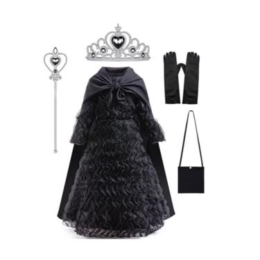 Imagem de Fantasia infantil Ginda rosa Ginda vestido fantasia infantil vestido Elphaba fantasia para festa (preto 2, 130 cm)