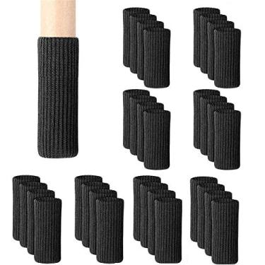 Imagem de Ulalaza 32Pcs Protetores de Pernas de Cadeira de Chão Pés de Móveis de Malha Antiderrapantes Resistente Ao Desgaste Redutor de Ruído Capas de Cadeira Conjunto de Tampas (Estilo 2-Preto)