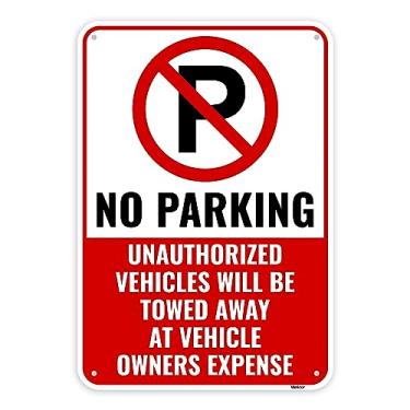 Imagem de 1 placa No Parking Will Be Towed, 33 x 23 cm - Alumínio - Placa de zona de estacionamento não autorizada