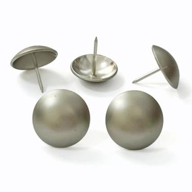 Imagem de 60 peças de tachas de estofamento tamanho grande de 2,5 cm prata fosca com ranhuras para estilo antigo, pregos decorativos, porta de celeiro, pinos de venezianas de fazenda prata fosco