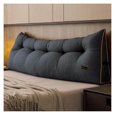Imagem de CFLNYC Large Triangle Headboard Pillow Queen Size Cushion Headboard Rest Pillow with Removable Cover for Watching TV, Relaxing(Dark Gray,Full(47"/120cm))