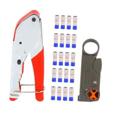 Imagem de IEUDNS Ferramenta de crimpagem de cabo coaxial Ferramenta de compressão coaxial Cortador de cabo coaxial para TV, home theater e trabalho de cabeamento de, Style B