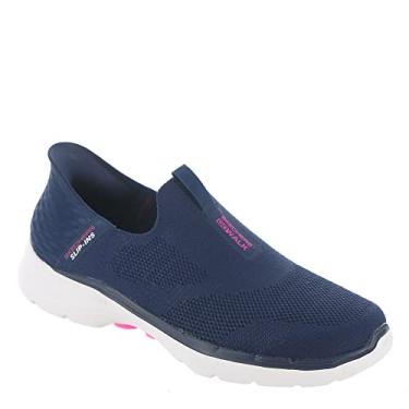 Imagem de Skechers Tênis feminino Hands Free Slip-ins Go Walk 6-Fabulous View, Azul marino, 6 Wide