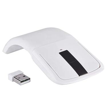 Imagem de Mouse dobrável sem fio Mouse de toque Mouse USB para mouse microsoft, fotoeletricidade + rolagem de toque, mouse Arc Mouse com receptor USB para PC/Laptop/MacBook/Smart TV (branco)