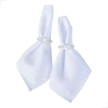 Imagem de Par Argola Porta Guardanapo Pérola Cristal 4cmx3cm Acrílico - Valle En