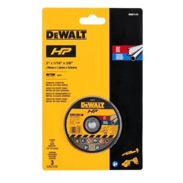Imagem de Disco De Corte Abrasivo HP3 "X1/6"X3/8" 3 Peças DW8711P3 DeWalt - Unica...