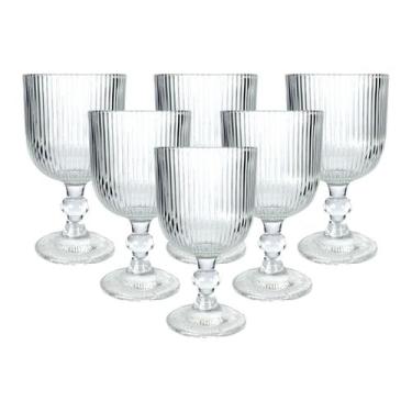 Imagem de Jogo 6 Taças Graffiato Em Vidro Transparente Drinks 370ml - Hauskraft