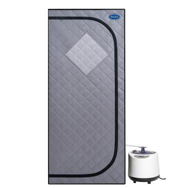 Imagem de SALUSHEAT Sauna a vapor portátil, caixa de sauna portátil para casa, barraca de sauna pessoal com 9 níveis de calor, vaporizador de 2,2 L/1000 W, cadeira dobrável, controle remoto, 74 x 74 cm x 168 cm