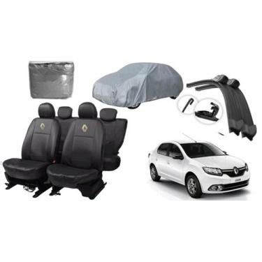 Imagem de Kit Proteção Automotiva Logan 08-17: Capa de Couro e Limpador de Parab