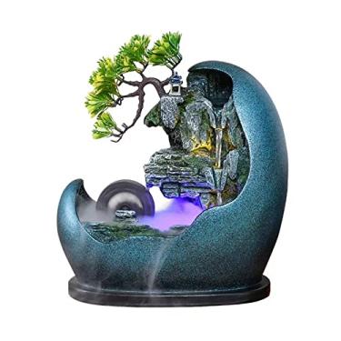 Imagem de Fonte de mesa Fonte de água de mesa em design de bonsai artificial fontes de cachoeiras decorativas Feng Shui Fonte de mesa com bomba automática Melhores presentes para casa para amigos ou família em