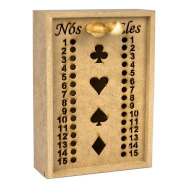 Imagem de Estojo Para Baralhos Caixa Com Marcador De Pontos Truco Jogo Cartas Mdf