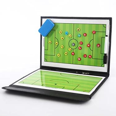 Imagem de Conselho de Treinamento de Futebol, Kit de Placa Magnética Tática da Prancheta -Tática do Quadro de Treino de Futebol de Futebol de Futebol de Futebol Dobrável de Futebol Duplo