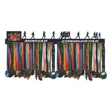 Imagem de Porta Medalha Corrida Rua Masc Porta Retr P Até 200 Medalhas Cor Preto