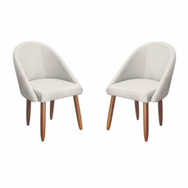 Imagem de Kit com 2 Cadeiras Pratica Recepção Atendimento Escritório Sala de Jantar(BEGE)