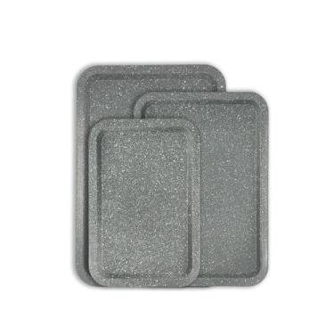 Imagem de Jogo De Assadeiras Oster Antiaderente 3 Peças Aço Carbono Cinza Dartmo