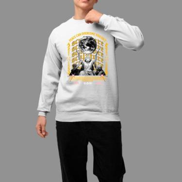 Imagem de Moletom Gola Careca Basico Masculino Moda De Rua Confortável Inverno B