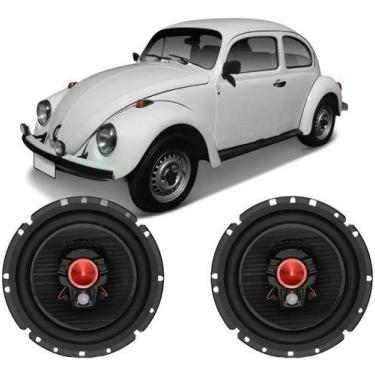 Imagem de Kit Alto Falante Bomber Porta Dianteiro Vw Fusca 200w Par, Vermelho