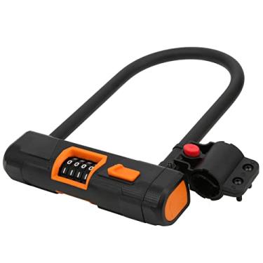 Imagem de Bicicleta U Trava, Trava de Bicicleta Com Revestimento de PVC 4 Dígitos Aço Anti -roubo de Ciclismo Lock U Lock para Bicicleta, Skates, Equipamentos Esportivos, Portões e Cercas