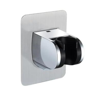 Imagem de Suporte Adesivo Dupla Face para Ducha Higiênica - Fixação Forte, Resistente à Água, Instalação Rápida - Cor Prata