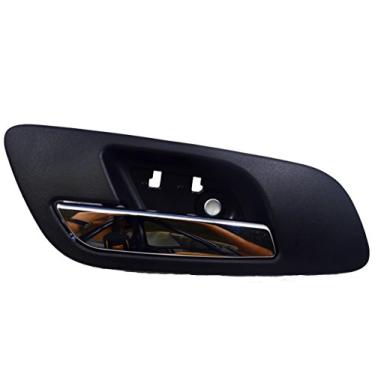 Imagem de PT Auto Warehouse GM-2546MA-FL - Maçaneta interna interna, preta (ébano) com alavanca cromada - sem furo, frente do motorista