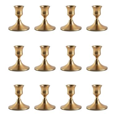 Imagem de Castiçal Willceka Gold Taper Brass Vintage (12 unidades)