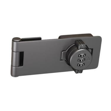 Imagem de Fenteer Fechadura mecânica com ferrolho rotativo, trava sem chave, 4.5 '', fechadura de armário com combinação para armário, gaveta externa, Cinza