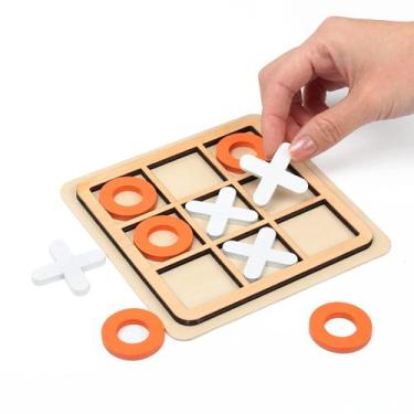 Imagem de Jogo Tic Tac Toe KESLOT Wooden Board XO Brinquedo de mesa para criança
